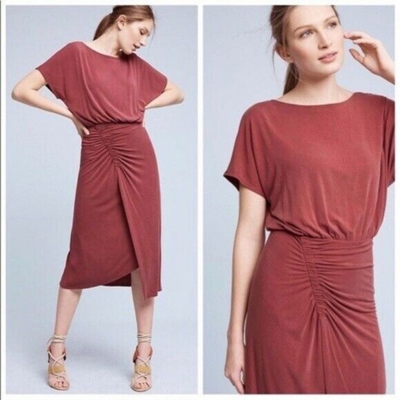 Anthropologie Dresses & Skirts - MOULINETTE SOEURS Anthro Etta Ruched Midi Dress